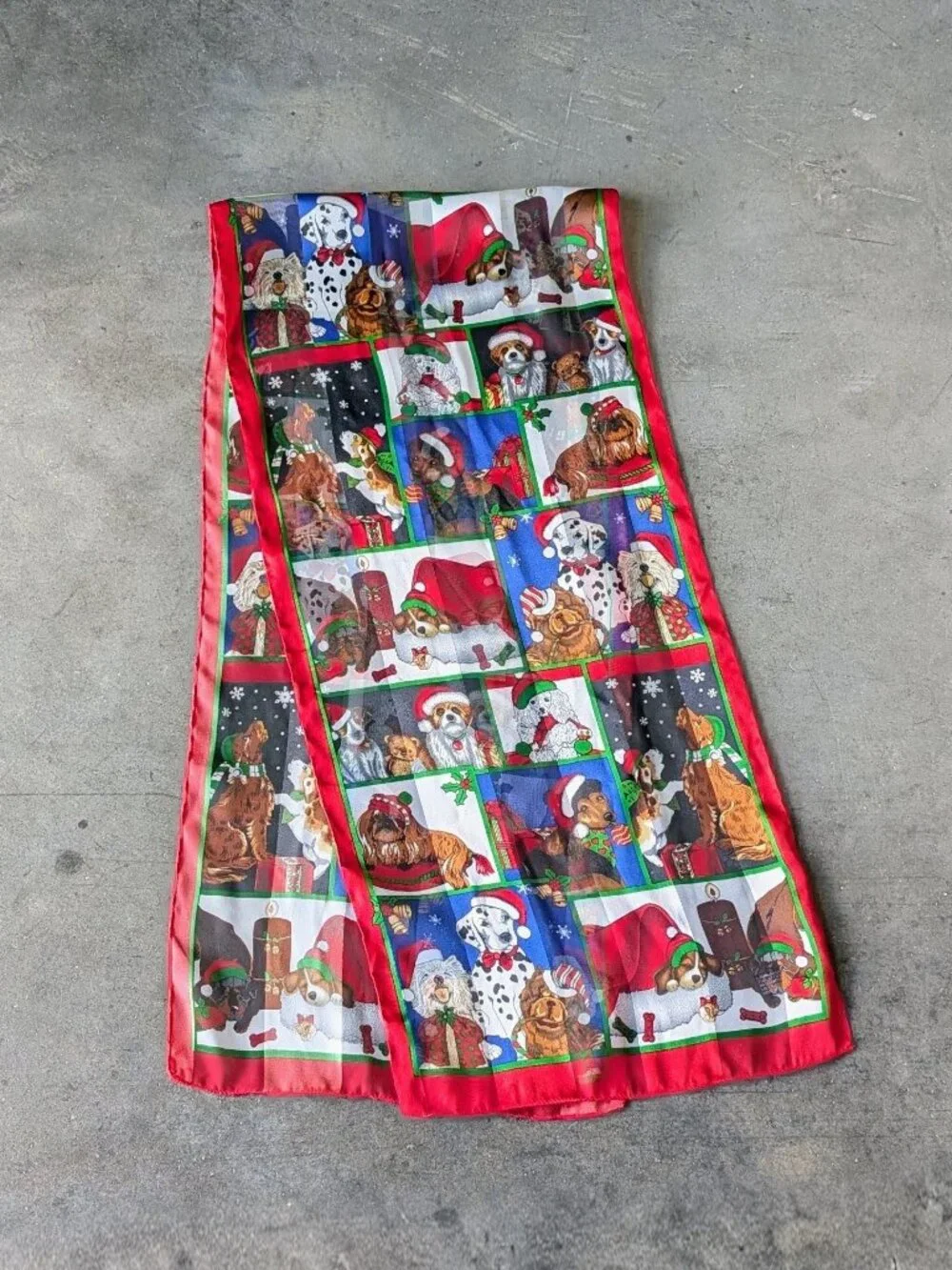 Basha Scarves Christmas Holiday Dog Long Rectangular Scarf